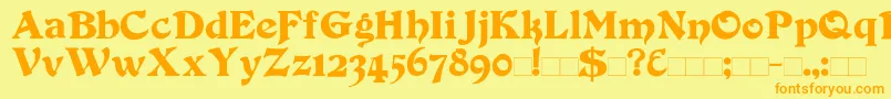 Duvall Font – Orange Fonts on Yellow Background