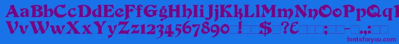 Duvall Font – Purple Fonts on Blue Background