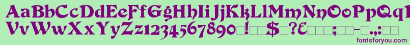 Duvall Font – Purple Fonts on Green Background