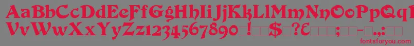 Duvall Font – Red Fonts on Gray Background