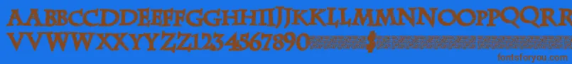 Zebradisco Font – Brown Fonts on Blue Background