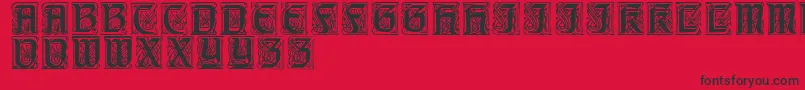 Carrickcaps Font – Black Fonts on Red Background