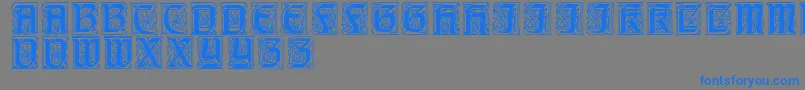 Więcej informacji o czcionce Carrickcaps Czcionka Carrickcaps – niebieskie czcionki na szarym tle