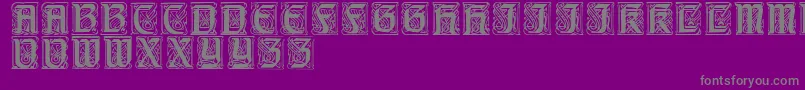 Carrickcaps-Schriftart – Graue Schriften auf violettem Hintergrund