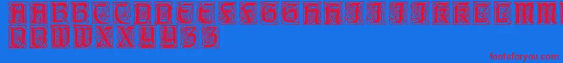 Fonte Carrickcaps – fontes vermelhas em um fundo azul