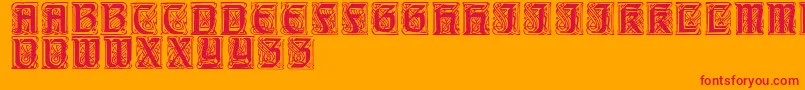 Carrickcaps Font – Red Fonts on Orange Background