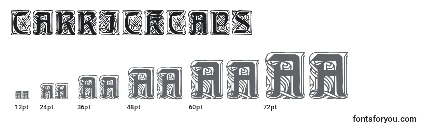 Größen der Schriftart Carrickcaps