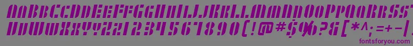 フォントSfRetrospliceSc – 紫色のフォント、灰色の背景