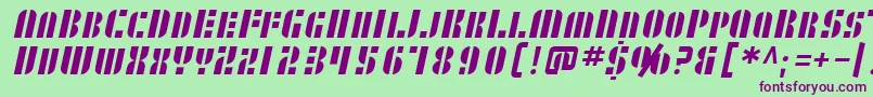 SfRetrospliceSc Font – Purple Fonts on Green Background