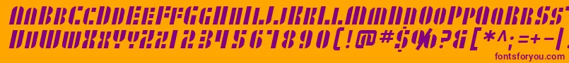 SfRetrospliceSc Font – Purple Fonts on Orange Background
