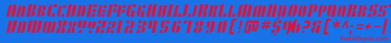 SfRetrospliceSc Font – Red Fonts on Blue Background