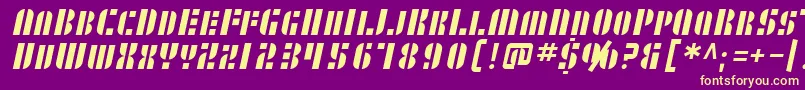 SfRetrospliceSc Font – Yellow Fonts on Purple Background