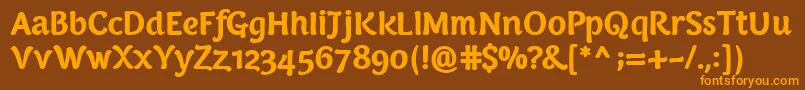 Fonte PfarmoniaBold – fontes laranjas em um fundo marrom