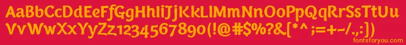 PfarmoniaBold Font – Orange Fonts on Red Background