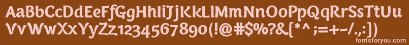 Police PfarmoniaBold – polices roses sur fond brun