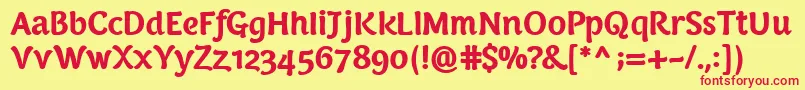 PfarmoniaBold Font – Red Fonts on Yellow Background