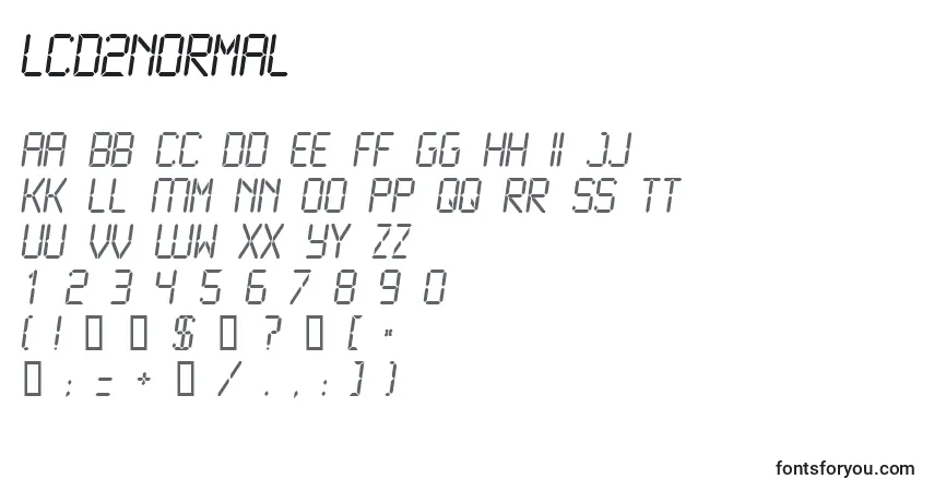 A fonte Lcd2Normal – alfabeto, números, caracteres especiais