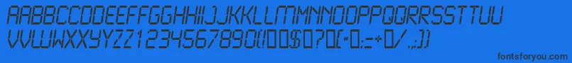 Lcd2Normal-Schriftart – Schwarze Schriften auf blauem Hintergrund