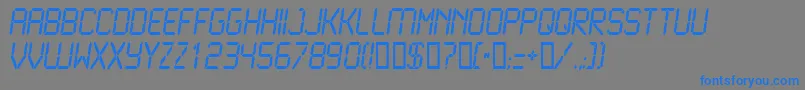Lcd2Normal-Schriftart – Blaue Schriften auf grauem Hintergrund