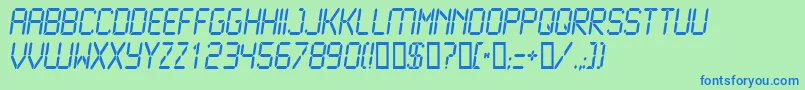 Lcd2Normal Font – Blue Fonts on Green Background