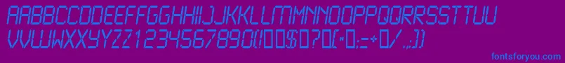 Lcd2Normal-Schriftart – Blaue Schriften auf violettem Hintergrund