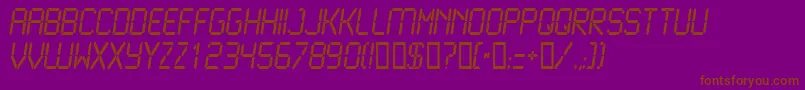 Weitere Informationen zur Lcd2Normal-Schriftart Lcd2Normal-Schriftart – Braune Schriften auf violettem Hintergrund