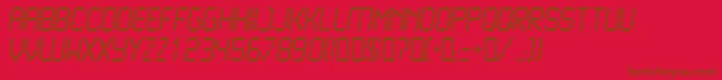 Lcd2Normal Font – Brown Fonts on Red Background