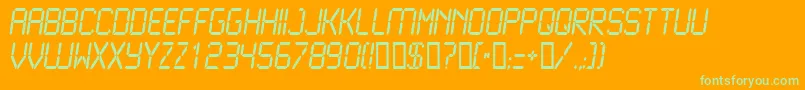 Lcd2Normal Font – Green Fonts on Orange Background