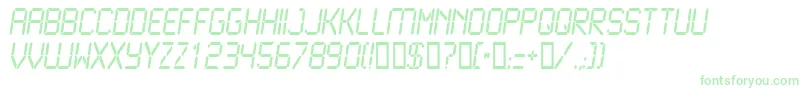 Lcd2Normal-Schriftart – Grüne Schriften auf weißem Hintergrund