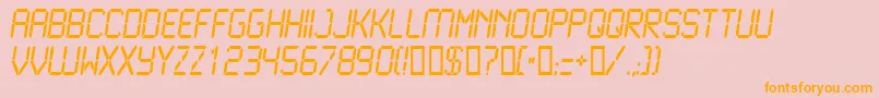 Lcd2Normal Font – Orange Fonts on Pink Background