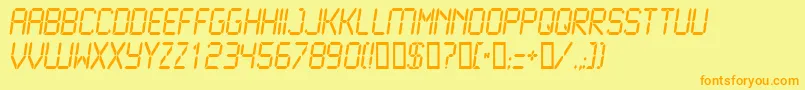 フォントLcd2Normal – オレンジの文字が黄色の背景にあります。