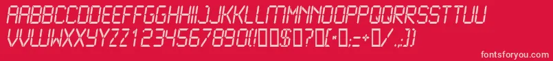 Lcd2Normal Font – Pink Fonts on Red Background