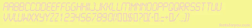Lcd2Normal Font – Pink Fonts on Yellow Background