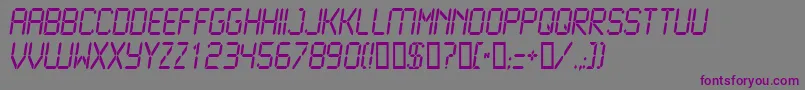 Lcd2Normal-fontti – violetit fontit harmaalla taustalla