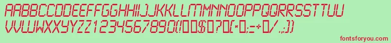 Lcd2Normal Font – Red Fonts on Green Background