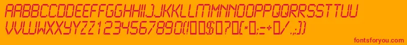 Lcd2Normal Font – Red Fonts on Orange Background