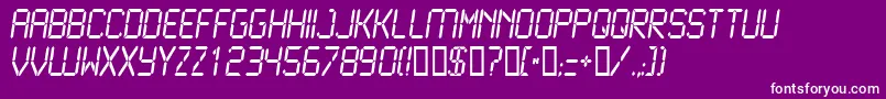 Lcd2Normal-Schriftart – Weiße Schriften auf violettem Hintergrund