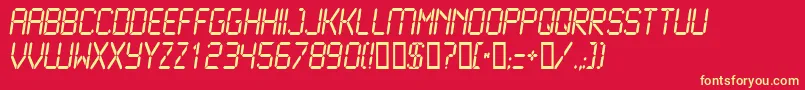 Lcd2Normal Font – Yellow Fonts on Red Background