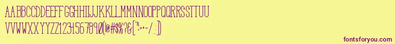 HbmSerenitySerifTitle Font – Purple Fonts on Yellow Background