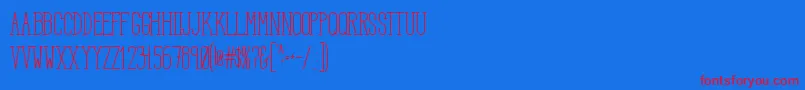 HbmSerenitySerifTitle Font – Red Fonts on Blue Background