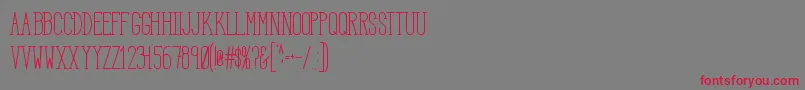 Fonte HbmSerenitySerifTitle – fontes vermelhas em um fundo cinza