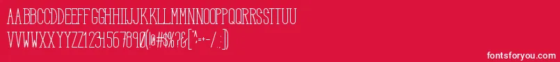 Fonte HbmSerenitySerifTitle – fontes brancas em um fundo vermelho
