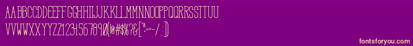 HbmSerenitySerifTitle Font – Yellow Fonts on Purple Background