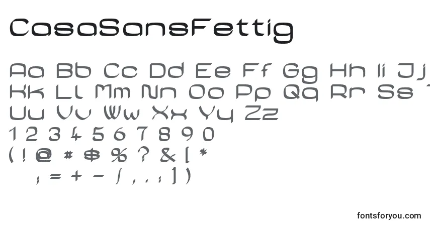 Шрифт CasaSansFettig – алфавит, цифры, специальные символы