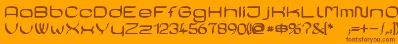 Fonte CasaSansFettig – fontes marrons em um fundo laranja