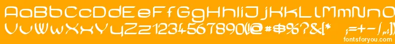 CasaSansFettig-Schriftart – Weiße Schriften auf orangefarbenem Hintergrund