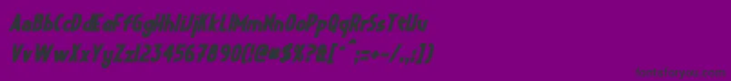 フォントCrystalDecoBoldItalic – 紫の背景に黒い文字