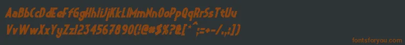 CrystalDecoBoldItalic-fontti – ruskeat fontit mustalla taustalla