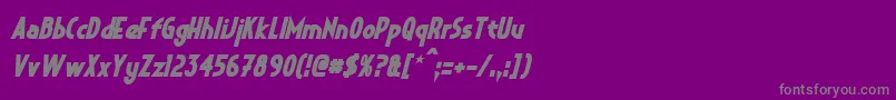 フォントCrystalDecoBoldItalic – 紫の背景に灰色の文字