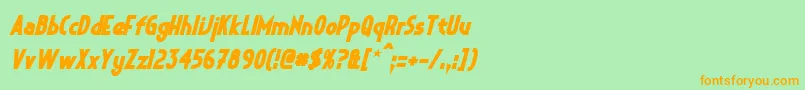 CrystalDecoBoldItalic Font – Orange Fonts on Green Background